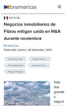 Negocios inmobiliarios de Fibras mitigan cada en M&A durante noviembre
